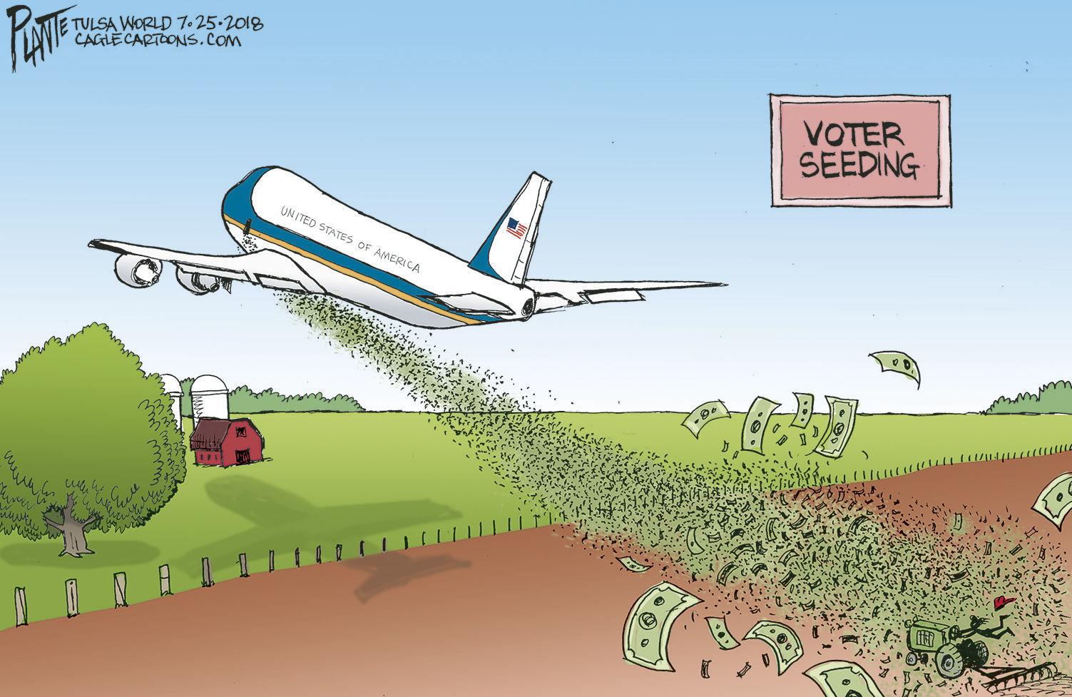 Bruce Plante Cartoon: Trump and the Crop Duster